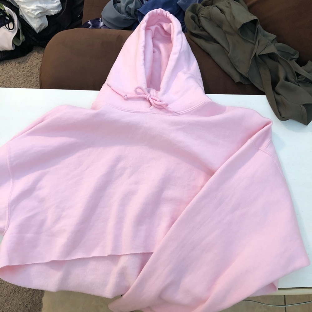 Pink Cropped hoodie